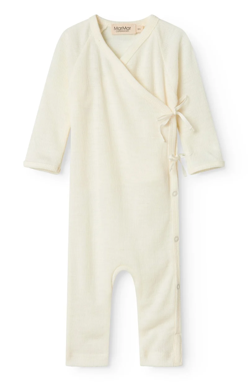 Rula Wool Rib Romper - Natural