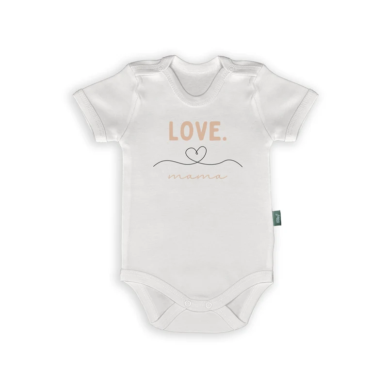 Rompertje met Tekst – “LOVE. mama / papa” – Minimalistisch Cadeau voor Ouders