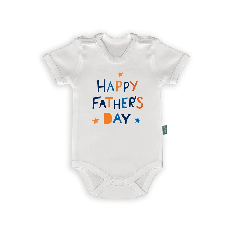Romper met Tekst – “Happy Father’s Day” – Vrolijke Babyromper Cadeau voor Papa