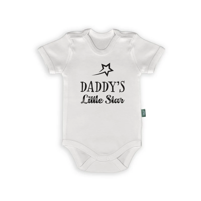 Romper met Tekst – “Daddy’s Little Star” – Babyromper Cadeau voor Papa – 100% Katoen