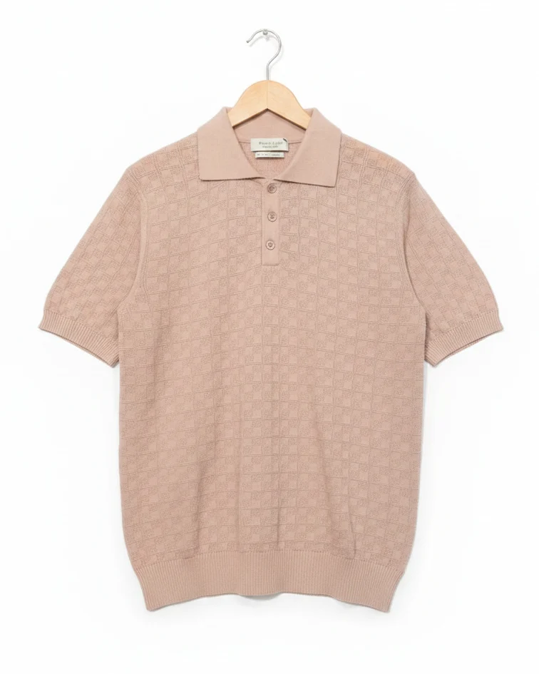 WOOL & CO Polo P.Quadro - Sand