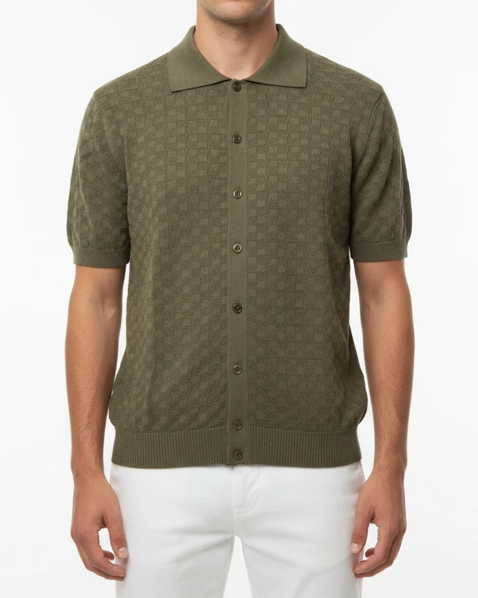 WOOL & CO Camicia Quadro - Kaki