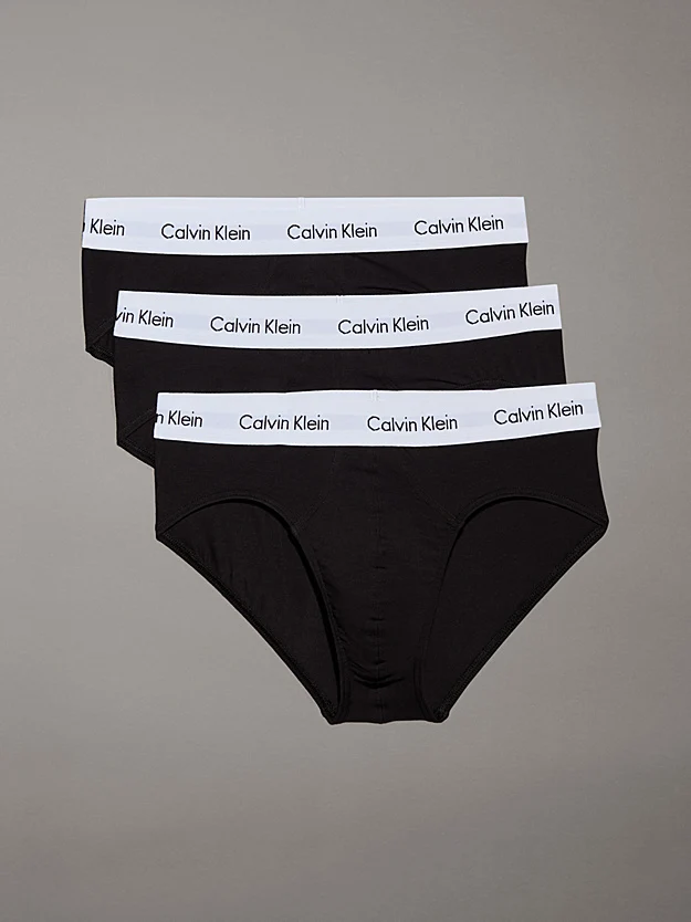 CALVIN KLEIN 3P Hip Briefs - Black
