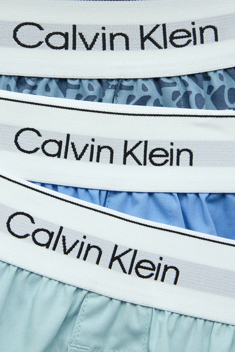 CALVIN KLEIN 3P Slim Boxers - Glacier Blue