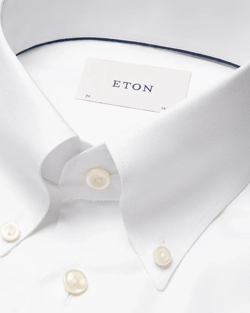 ETON Solid Wrinkle Resistant Oxford Shirt Slim - White