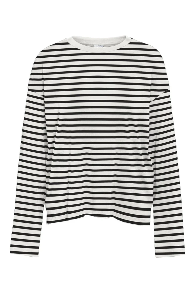 Noisy May - Nmmocca L/S Regular Fit Top - 5175143 Cloud Dancer Black