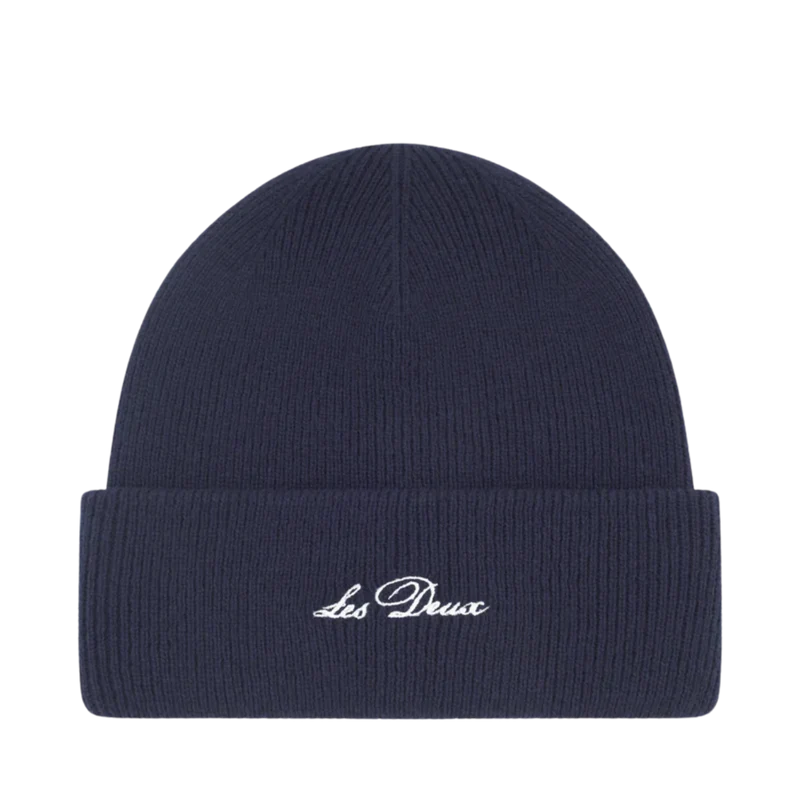 Wayne Embroidered Beanie - Dark Navy