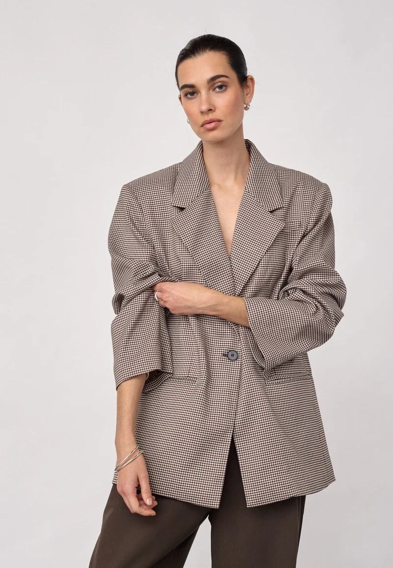 Co´Couture - Midacc Check Power Blazer 500845 - 10060 - Bone - Brown