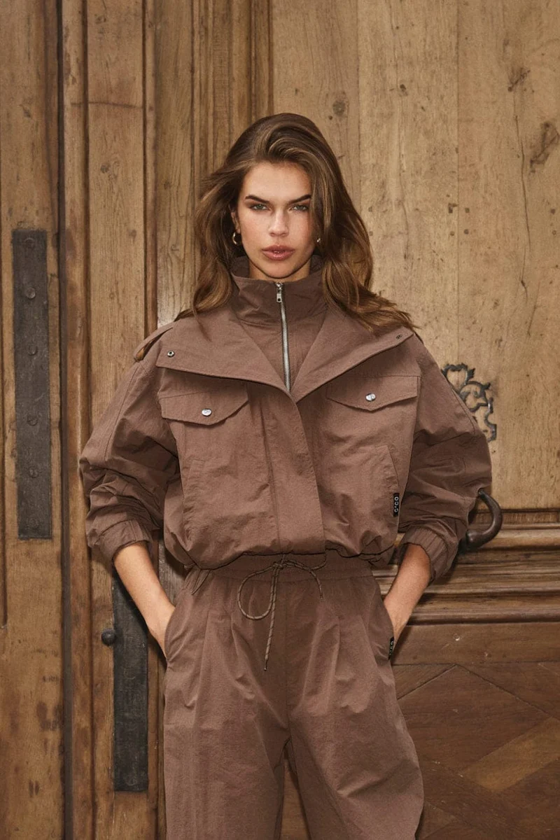 Co´Couture - Alinacc Double Funnel Neck Jacket 500810 - 20002 - Brown