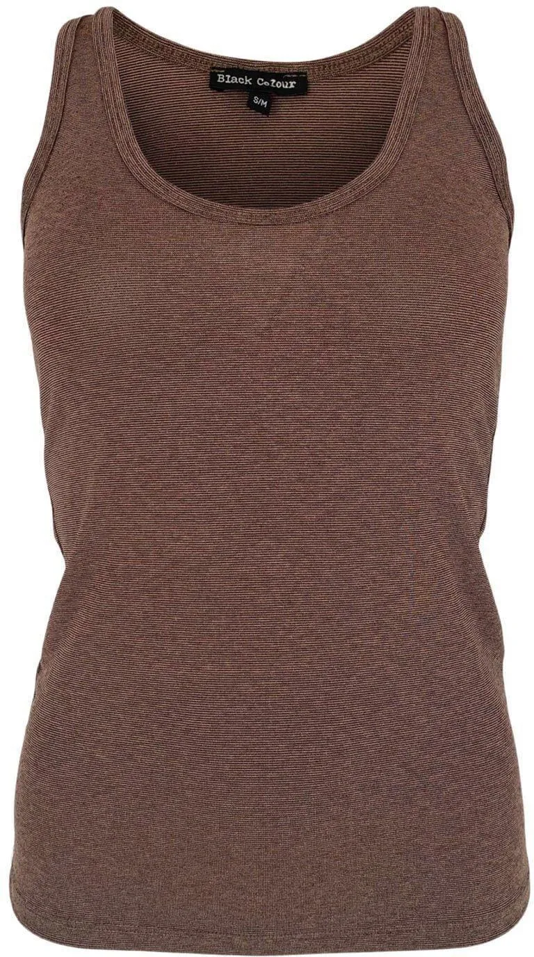 Black Colour - BCFaye Lurex Top - Chocolate