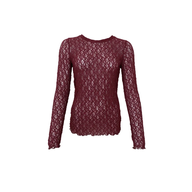Black Colour - Bccecily Lace Blouse 41288 - Shirts - Plum