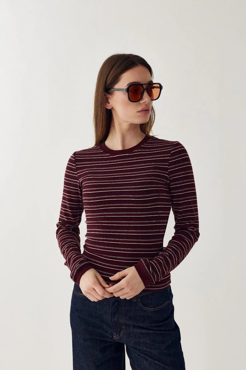 Noella - N-Mykel Ls Top 16540002 - 1511 - Dizzy Burgundy Stripe