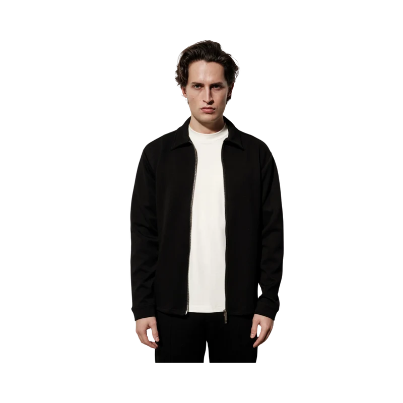 Kakoi Zip Shirt - Black