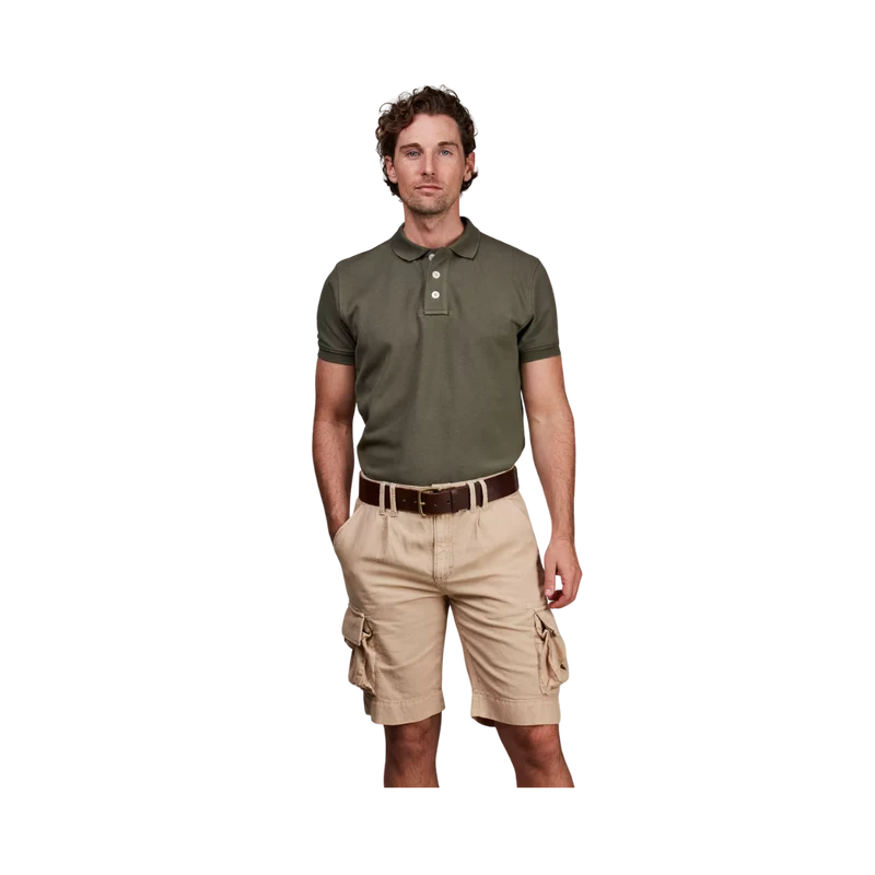 Cotton/Linen Cargo Shorts - Beige