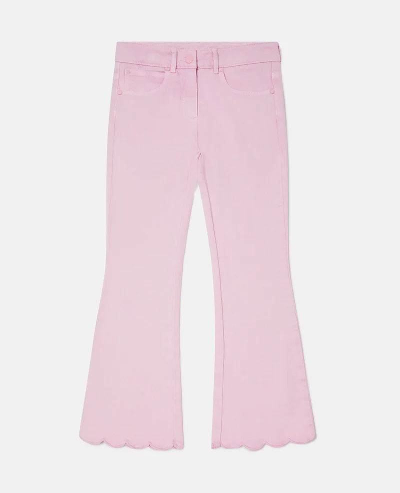 SCALLOPED DENIM PANTS