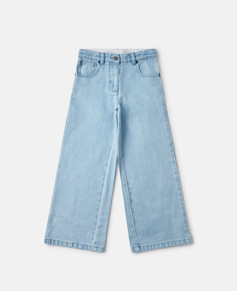 DENIM PANTS HAPPY FLOWERS