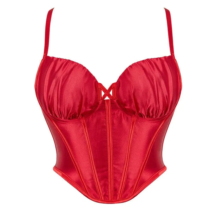 Gothic Strappy Overbust Korsett för kvinnor