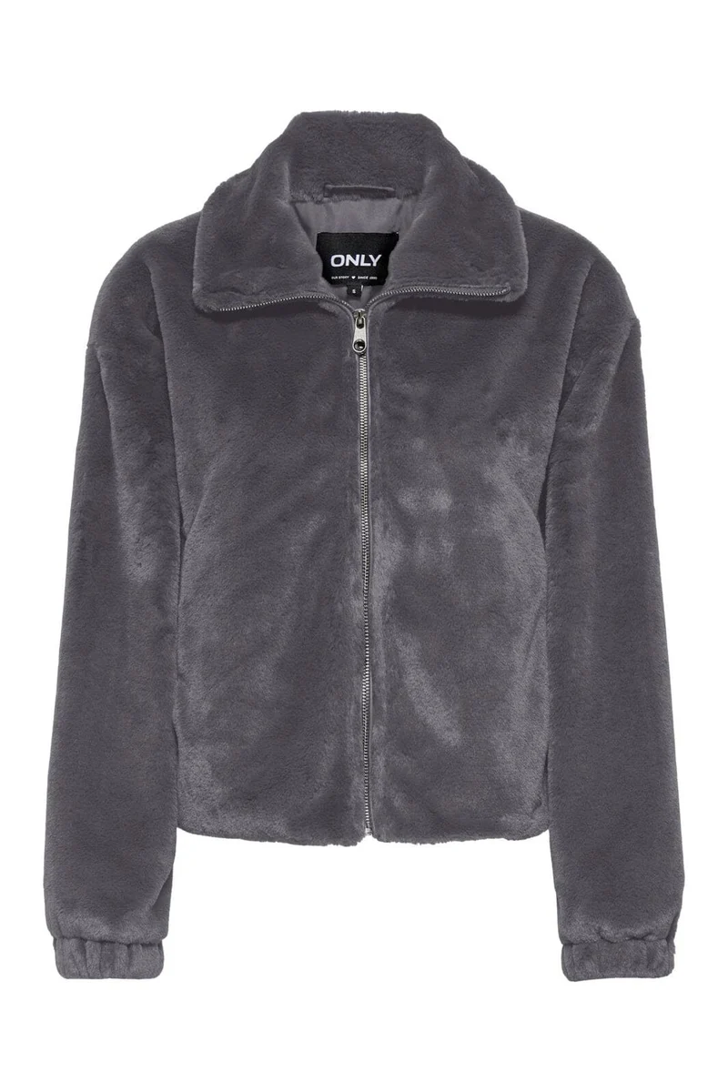 Only - Onldana Sol Faux Fur Jacket Cc - 5100098 Blackened Pearl