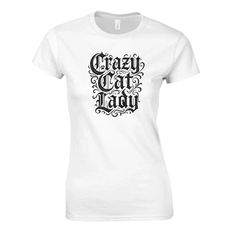 T-shirt Dam - Crazy Cat Lady