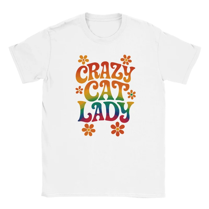 T-shirt - Crazy Cat Lady Flower Power