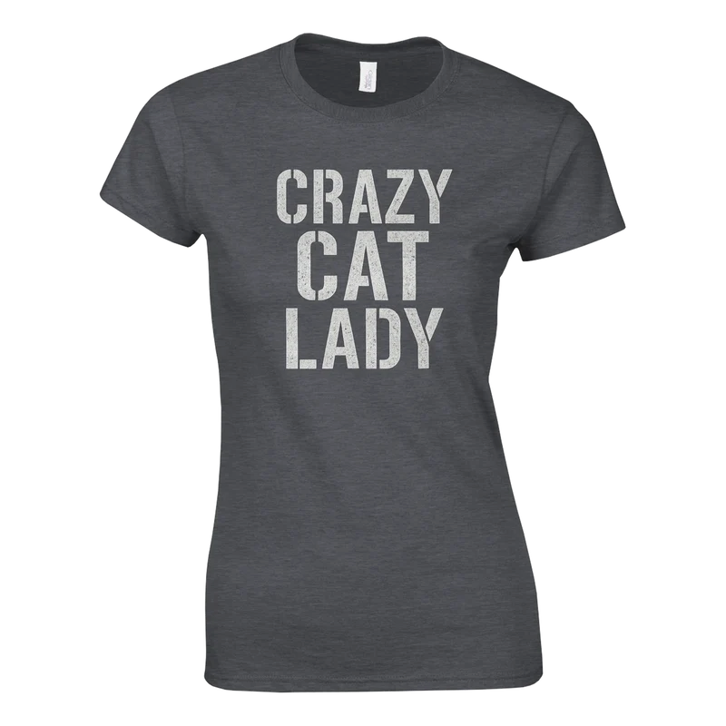 T-shirt Dam - Crazy Cat Lady