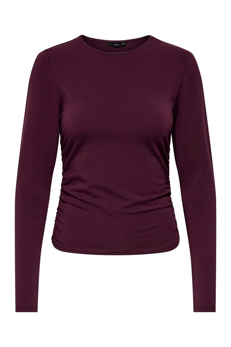 Only - Onlmira Life L/S Ruching Top - 5041020 Winetasting