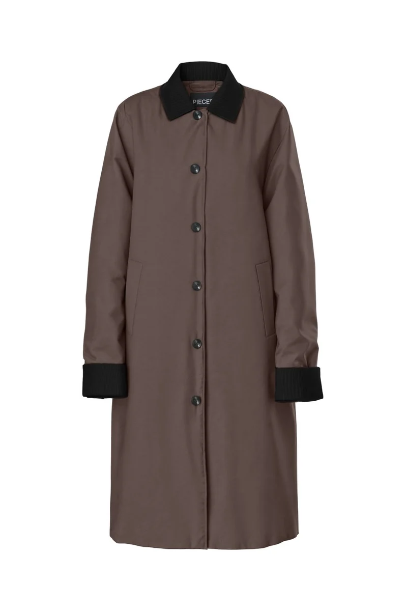 Pieces - Pcjorma Long Corduroy Jacket - 5099945 Coffee Quartz Black