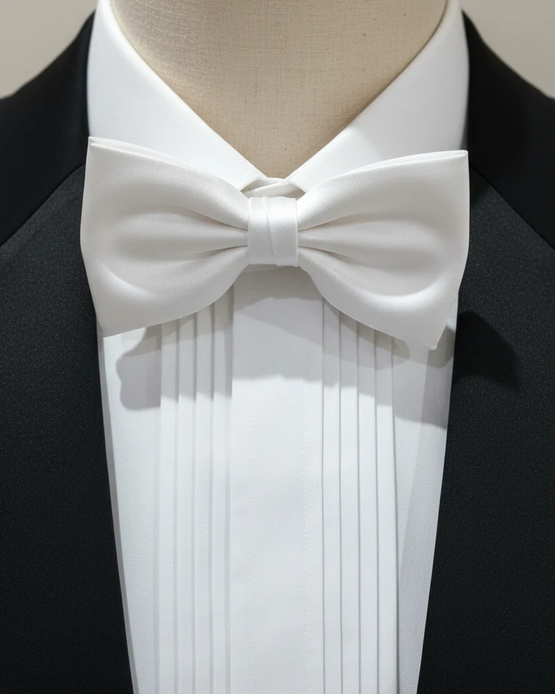 STHLM KRAVATT Silk Bow Tie - White