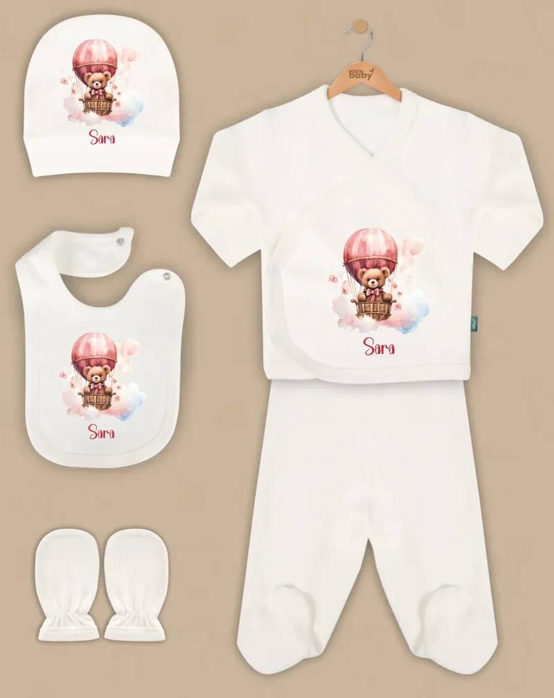 Beren - Goedkope 5-Delige Gepersonaliseerde Babykleding Cadeauset