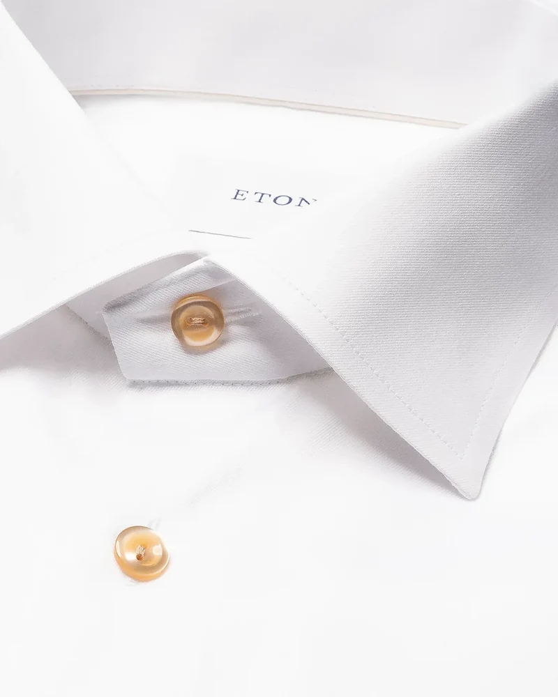 ETON Signature Twill Contrast Shirt Slim - White