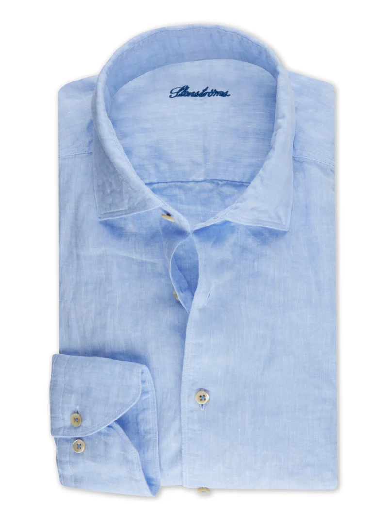 STENSTRÖMS Linen Shirt Slimline - Light Blue