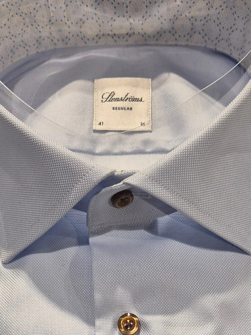 STENSTRÖMS Twill Contrast Shirt Regular - Light Blue