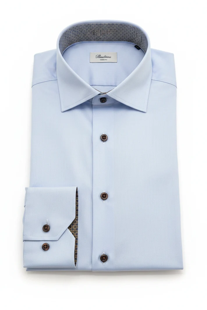 STENSTRÖMS Twill Contrast Shirt Regular - Light Blue