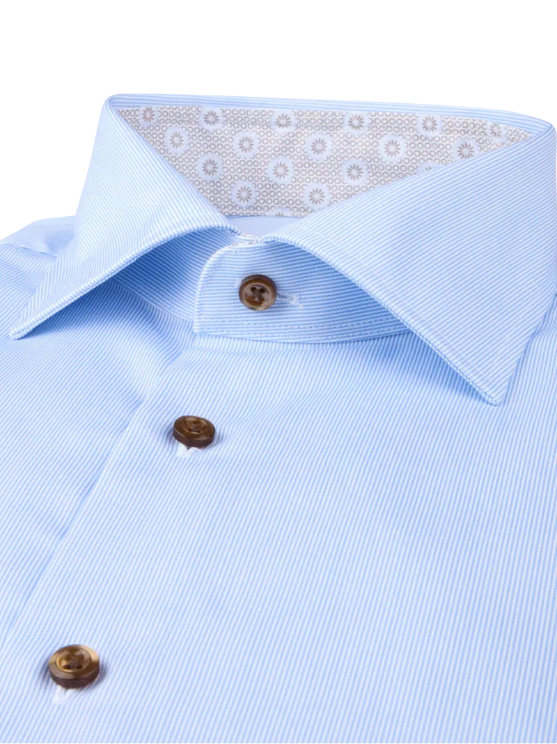 STENSTRÖMS Twill Contrast Shirt Regular - Light Blue