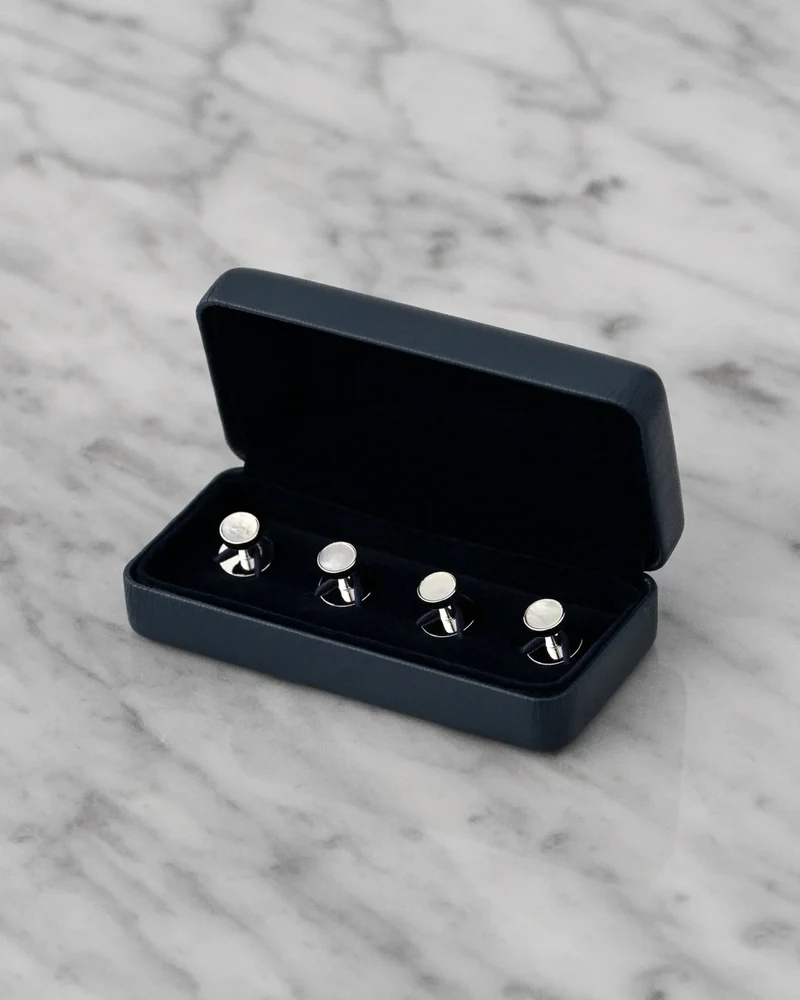 ETON Shirt Studs 4p - Silver/White