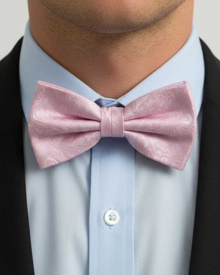 STHLM KRAVATT Silk Bow Tie Paisley - Pink