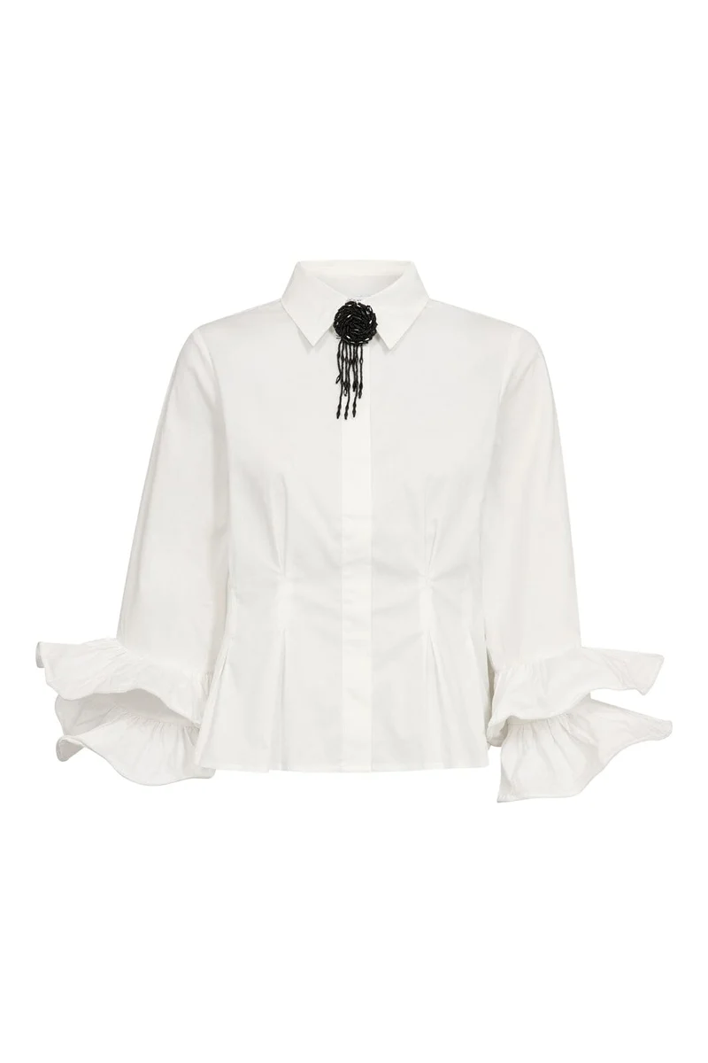 Co´Couture - Halencc Flare Pleat Shirt 500789 - 10001 - White