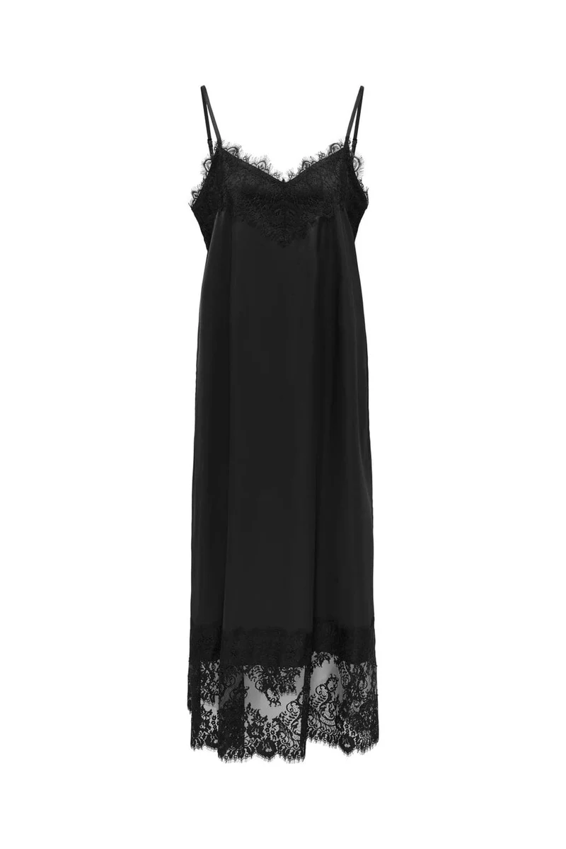 Jdy - Jdyalana S/L Lace Midi Dress - 5138688 Black Black Lace