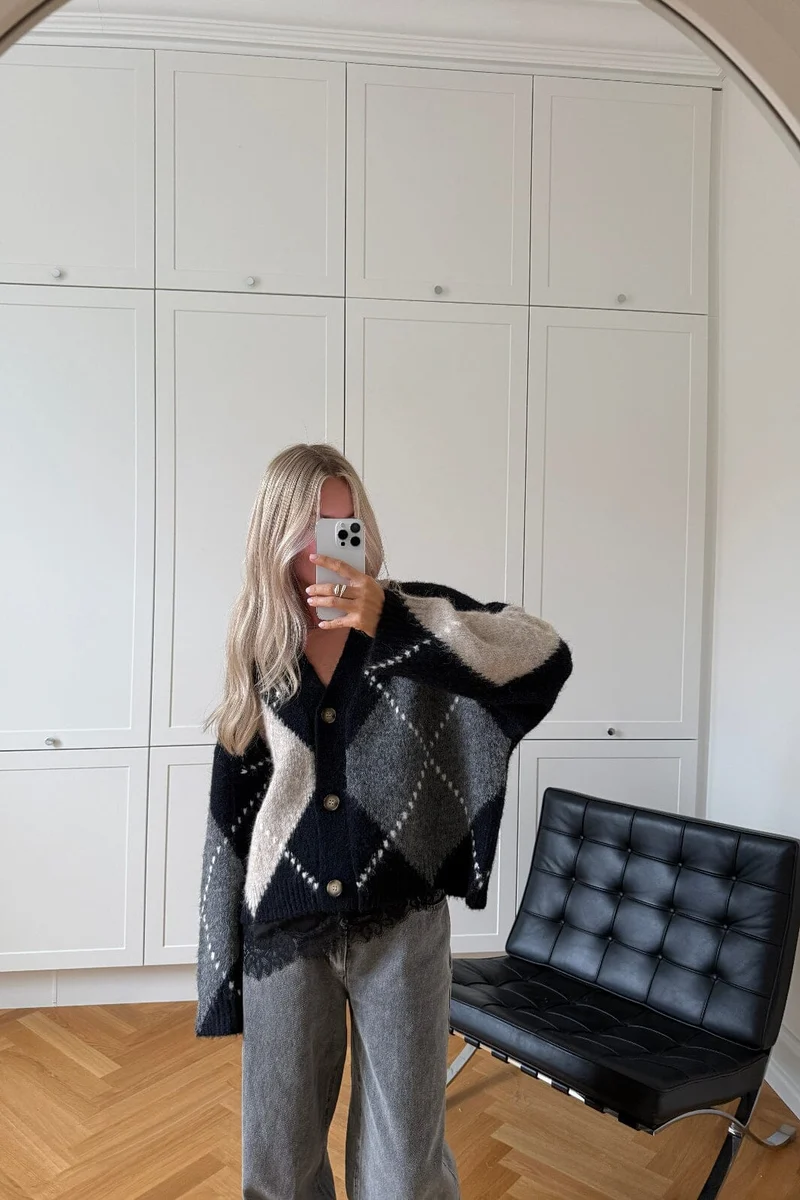 Noella - N-Laiana Knit Cardigan 14670002 - 670 - Navy Mix