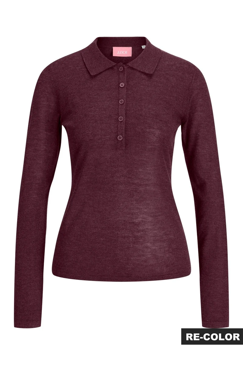 Jjxx - Jxalberte Polo Neck Knit - 5120814 Winetasting