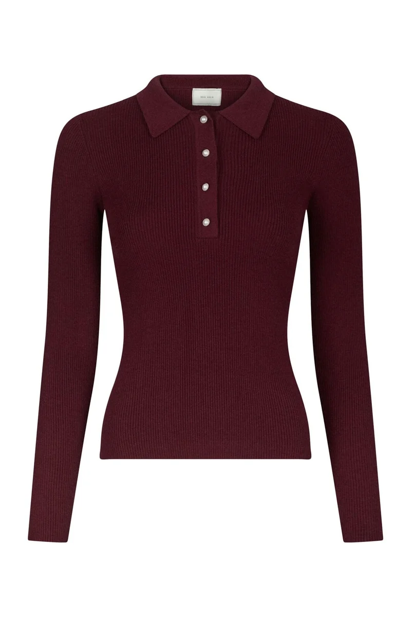 Neo Noir - Panama Knit Blouse 164017 - 682 - Wine