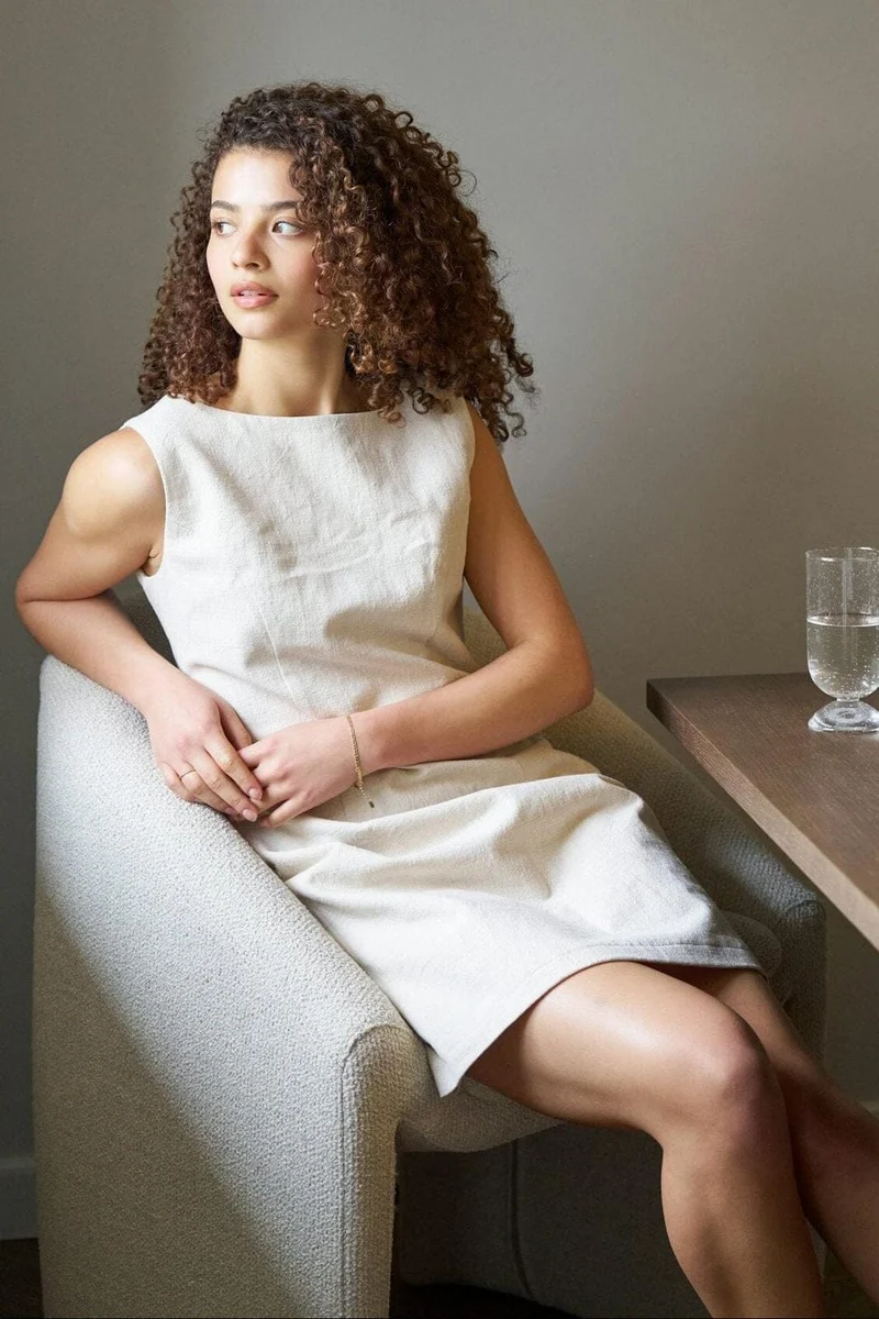 Neo Noir - Bruna Ramie Dress 162899 - 815 - Natural