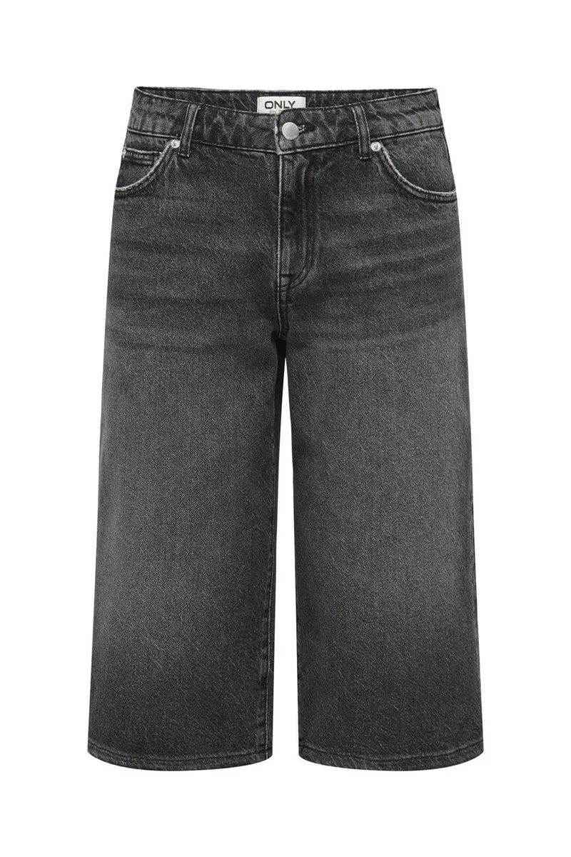 Only - Onlcobain Reg Wide Long B Shorts Dot 15344297 - 4720522 - Black Denim