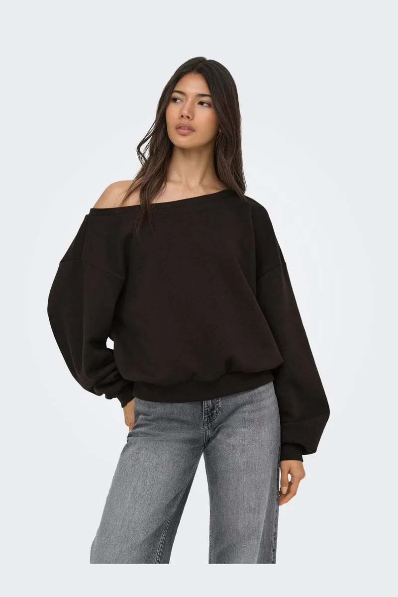 Only - Onlrhina L/S One Shoulder Swt - 5084983 Chocolate Torte
