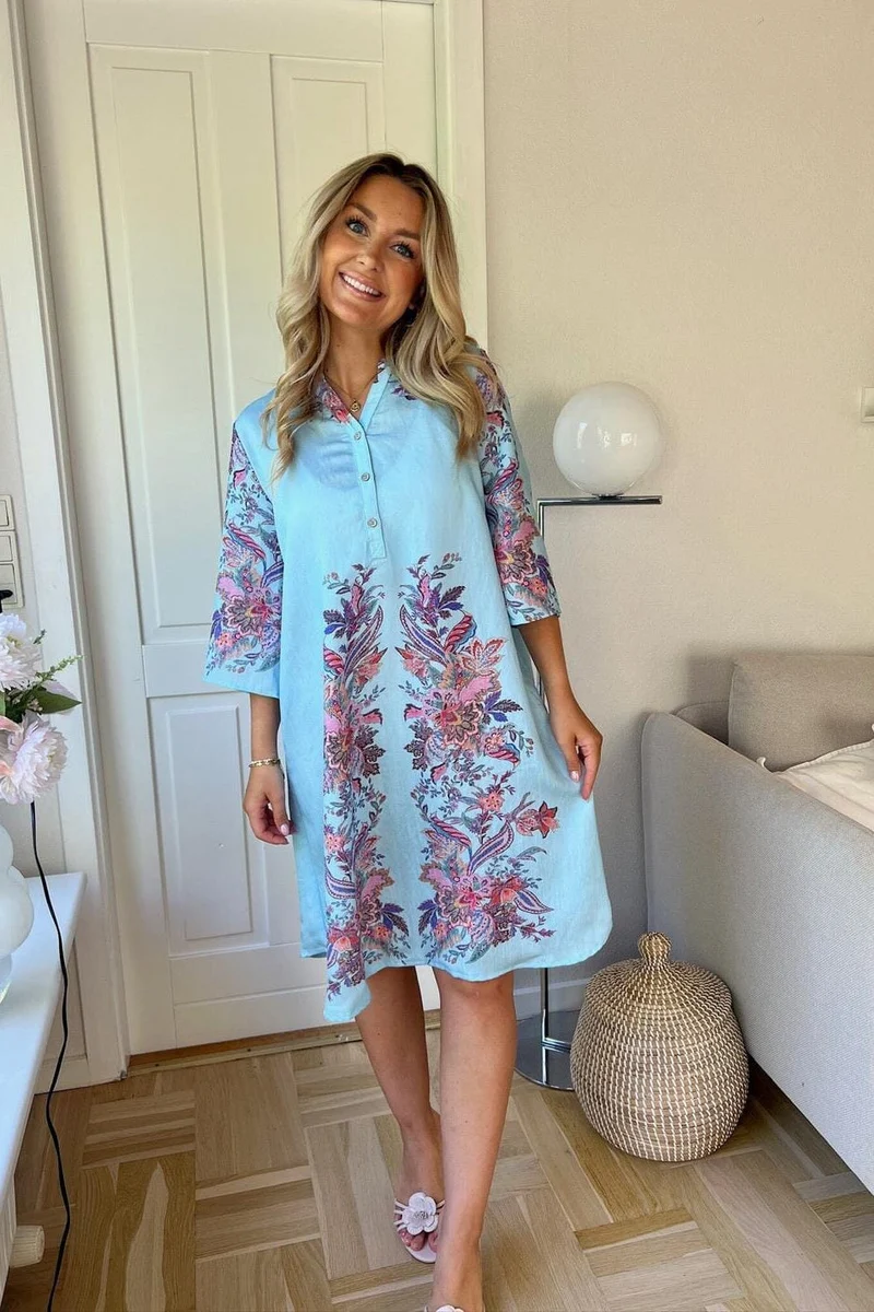 Dear Molly - Tunic Midi Dress - Blue