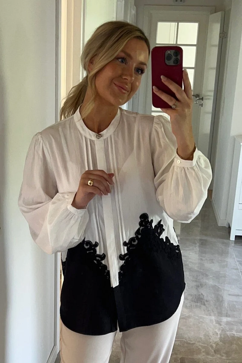 Dear Molly - Block Shirt - White With Black