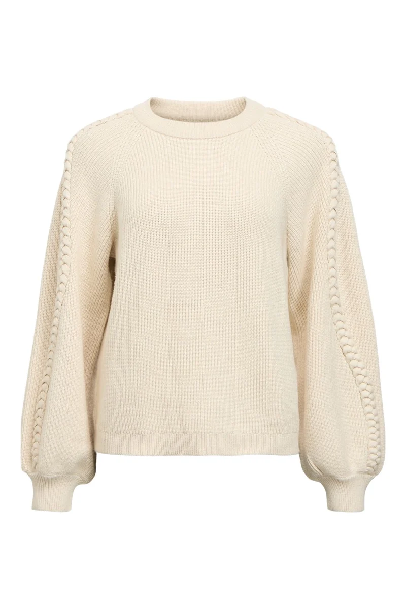 Object - Objhannah L/S Re Knit Pullover - 5049303 Birch