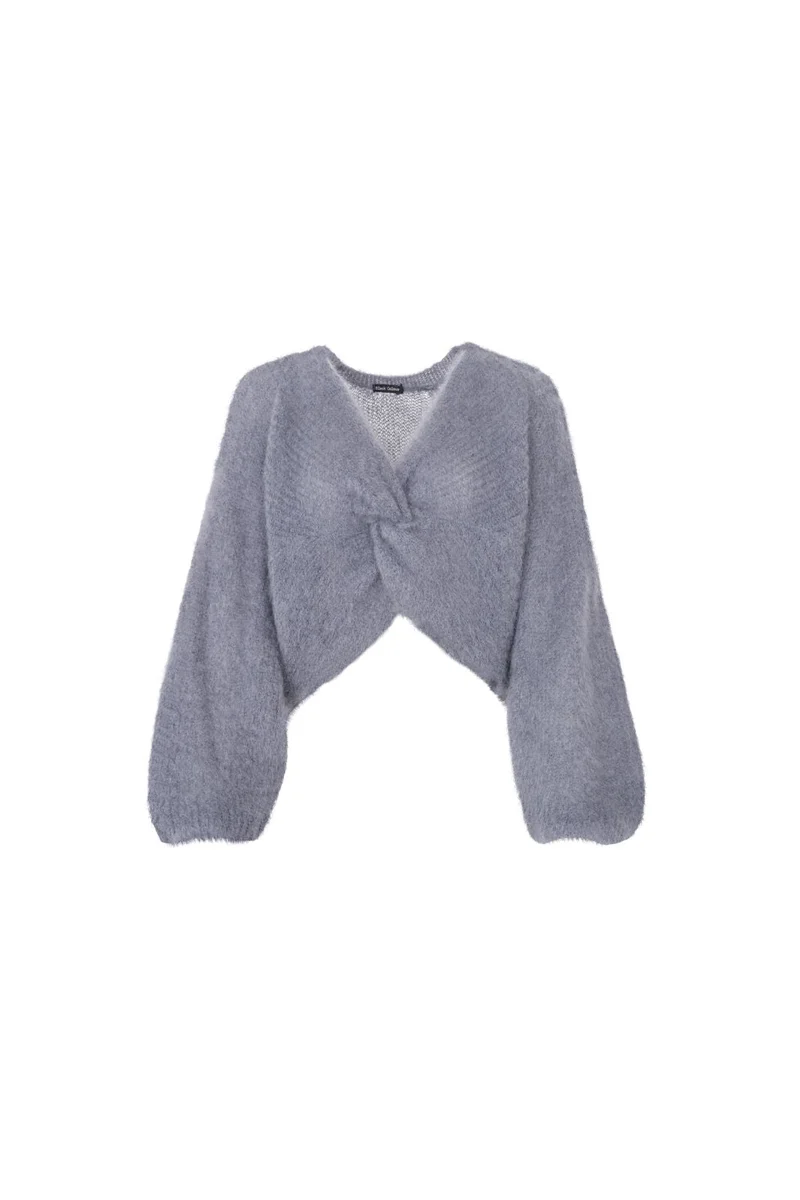 Black Colour - Bcbjoerk Cross Jumper 1265 - Grey Melange