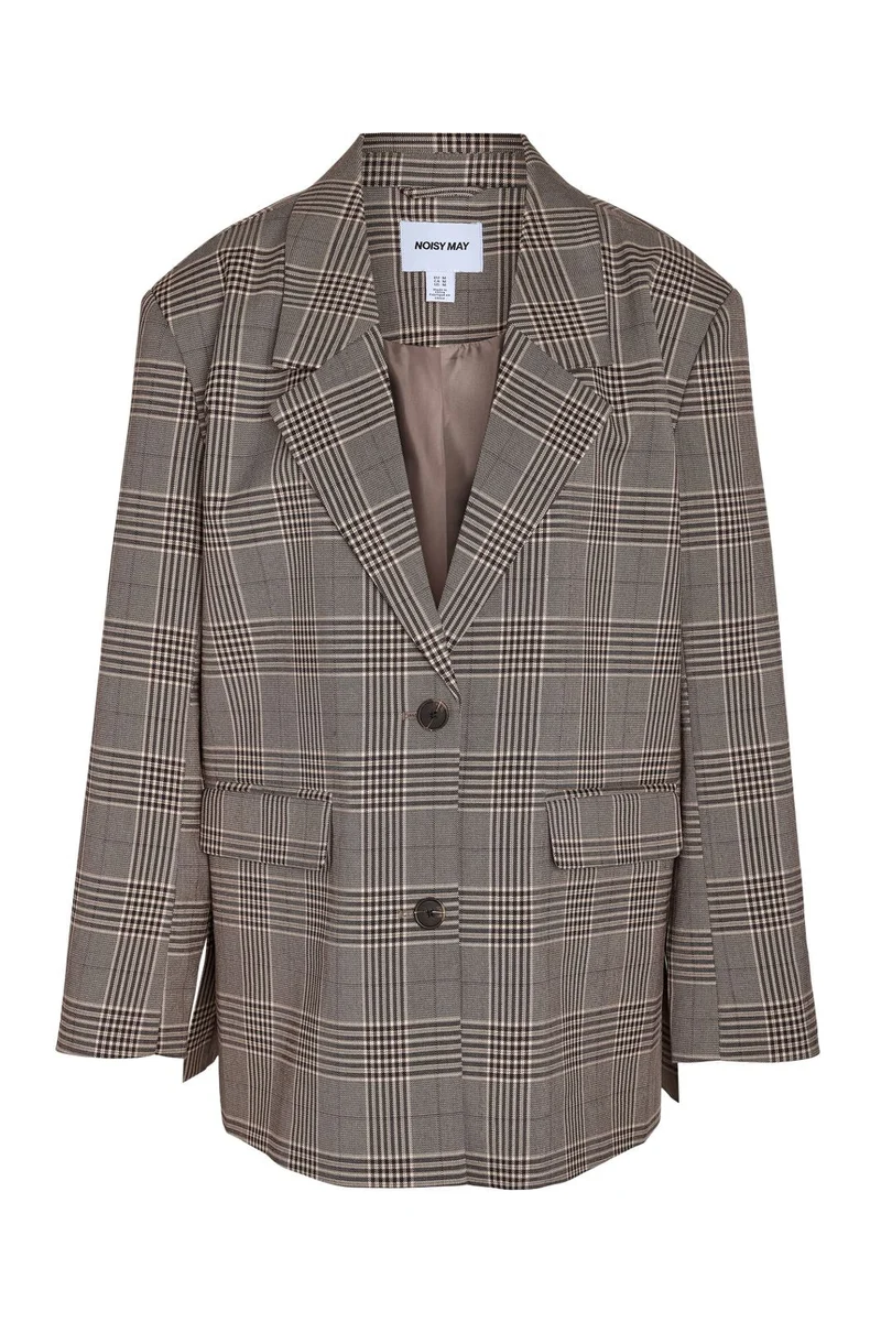 Noisy May - Nmwera L/S Slit Blazer Tlr - 5059731 Oatmeal Fig