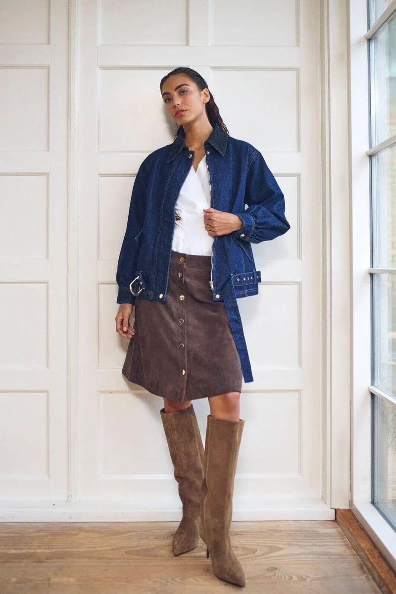 Gossia - Larago Skirt G3067 - Brown Suede
